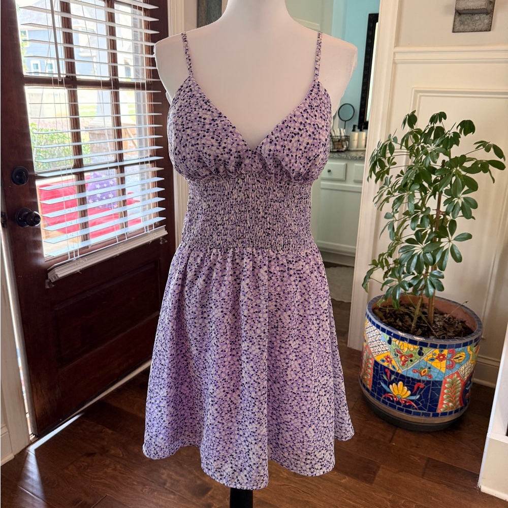 Jolie & Joy EUC Floral Purple Sundress with Padded Top and Adjustable Straps
